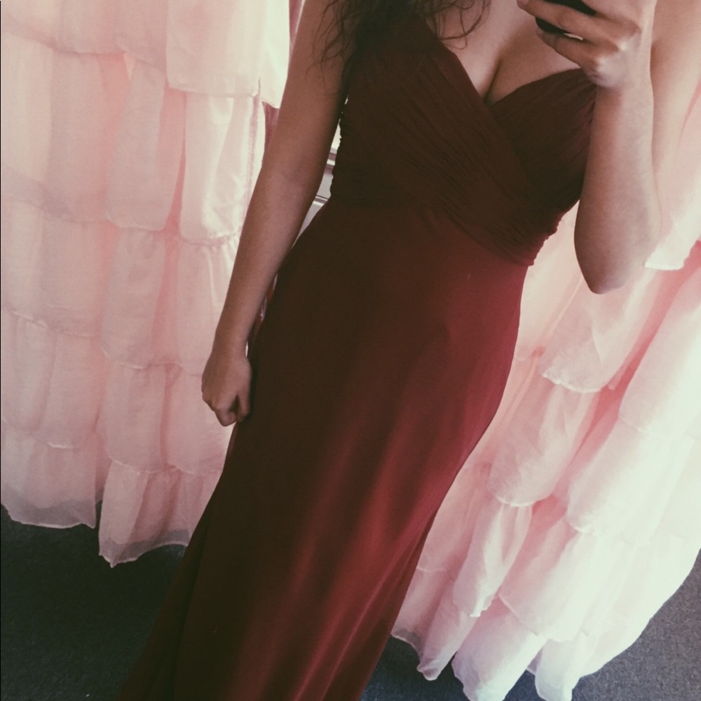 Deep red prom dress